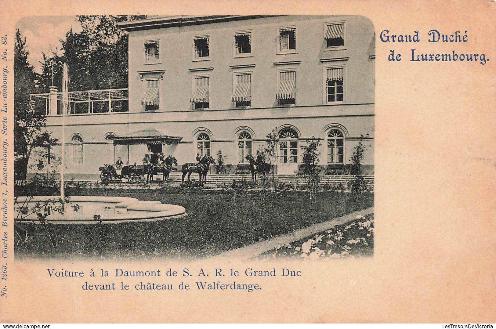 LUXEMBOURG - Voiture à La Daumont De S.A.R. Le Grand Duc Devant Le Château De Walferdange - Carte Postale Ancienne - Luxemburg - Town