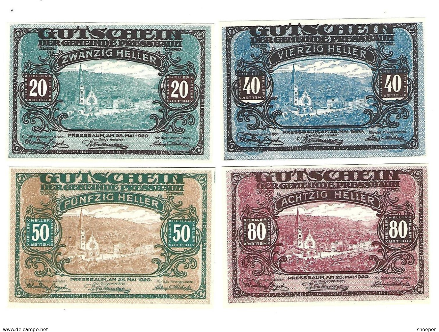 **notgeld   Austria  Pressbaum Serie Compleet  784a Cat Val 3,00 Euro - Oesterreich