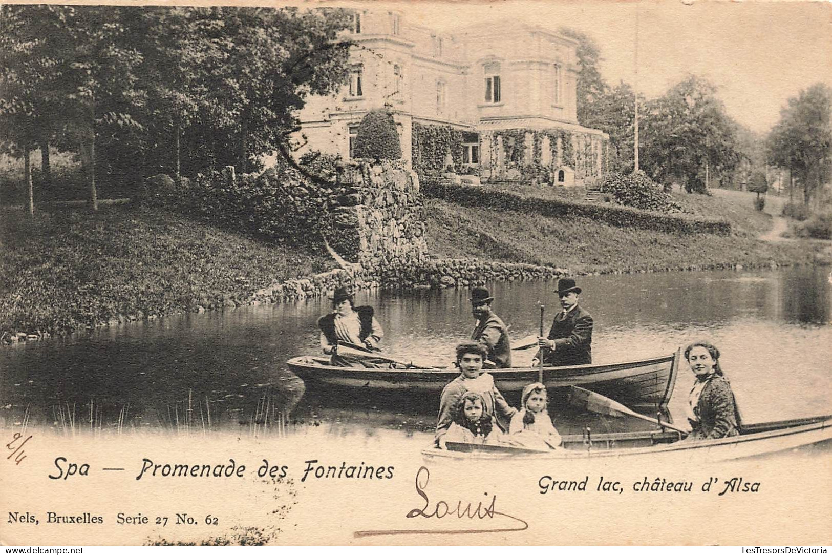 BELGIQUE - Spa - Promenade Des Fontaines - Grand Lac Et Château D'Alsa - Carte Postale Ancienne - Spa