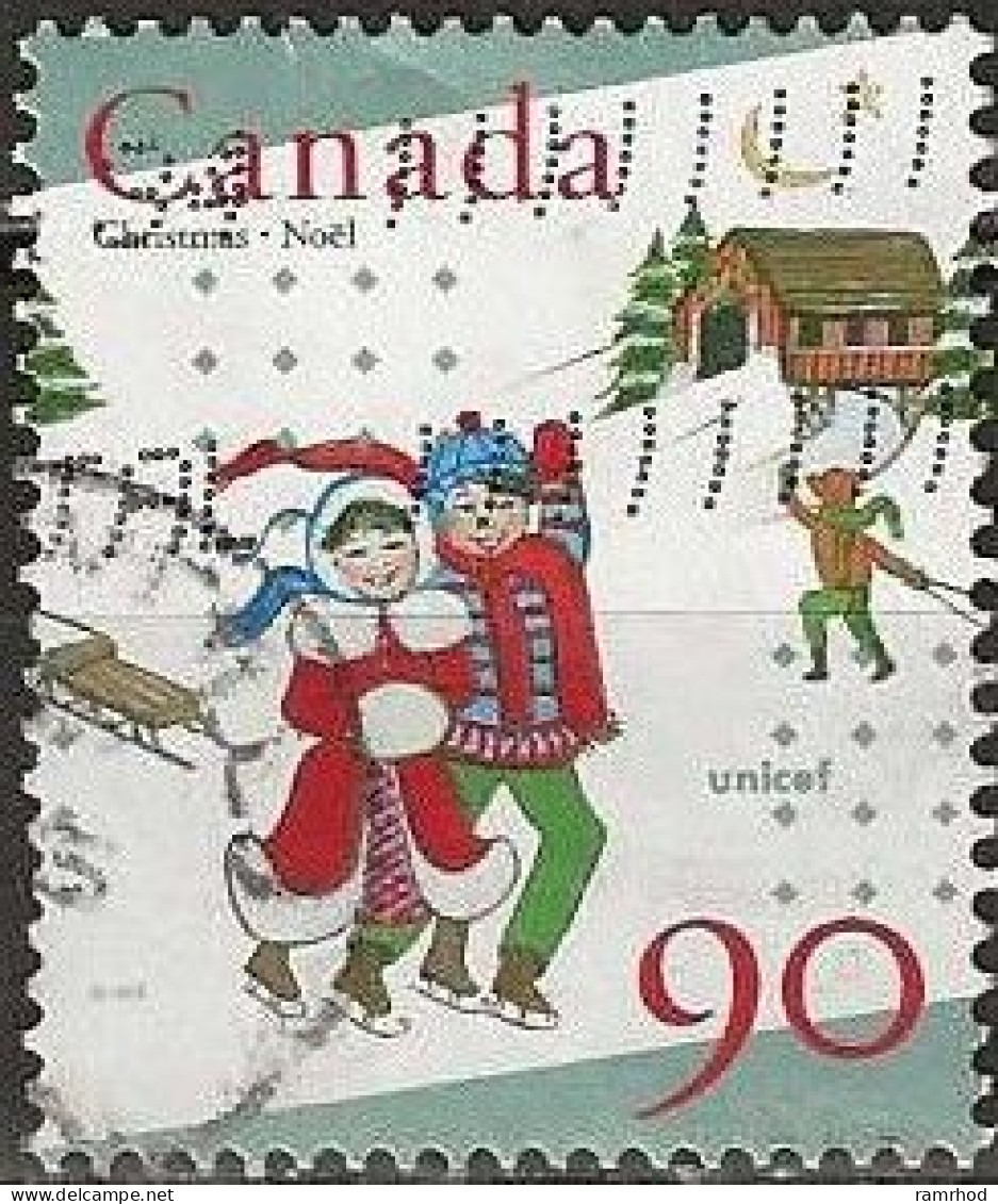 CANADA 1996 Christmas. 50th Anniversary Of UNICEF - 90c. - Couple Ice Skating FU - Oblitérés