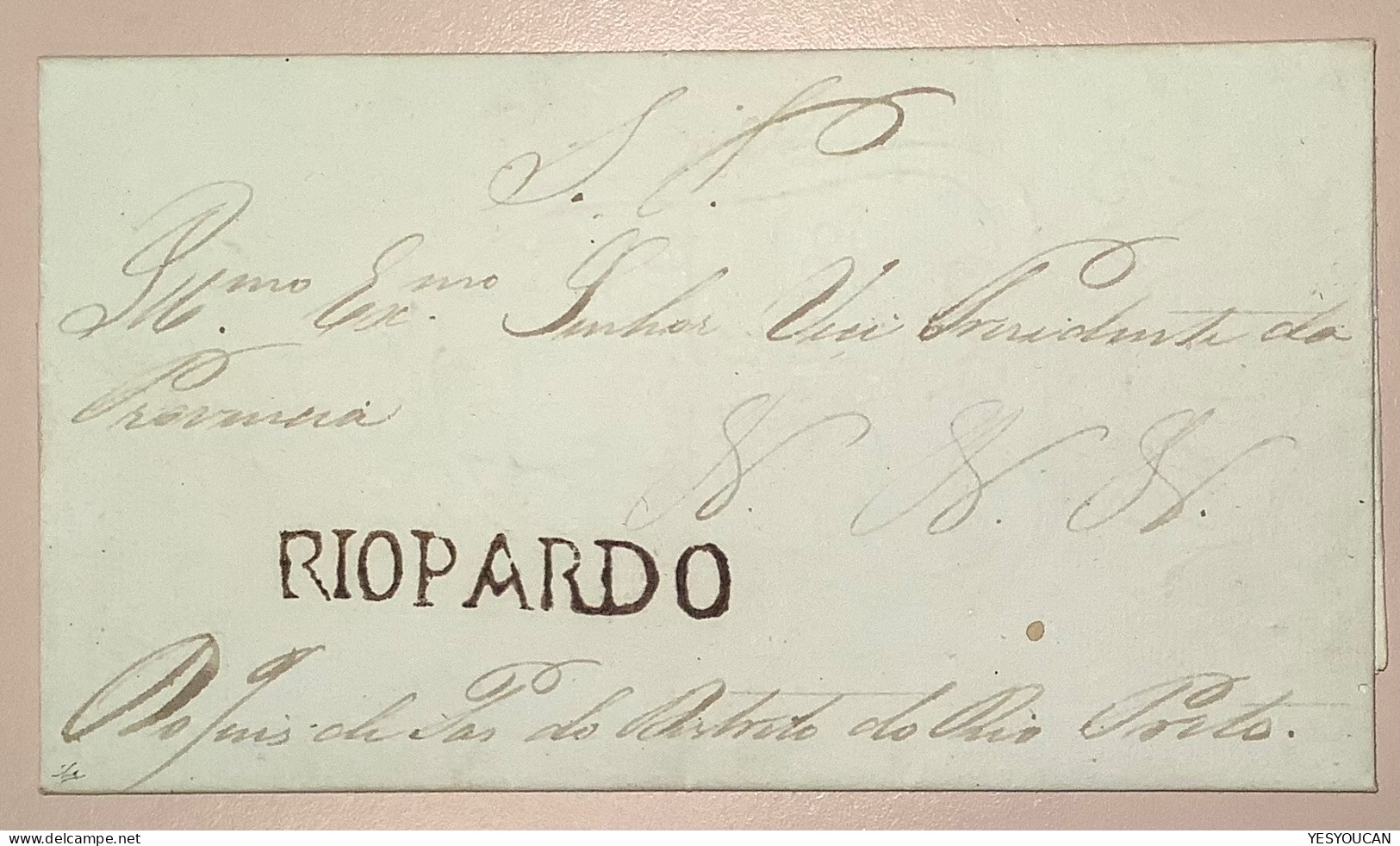 RIO PARDO (Minas Gerais) 1836 SUPERB Entire Prephilatelic Cover, RRR ! ONLY TWO KNOWN (Brazil - Vorphilatelie