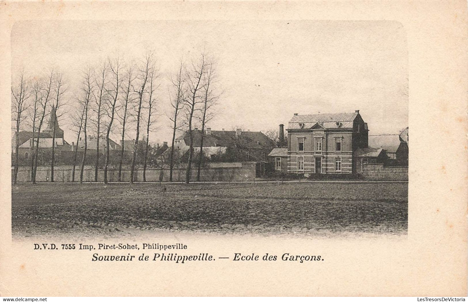 BELGIQUE - Philippeville - Ecole Des Garçons - Carte Postale Ancienne - Philippeville