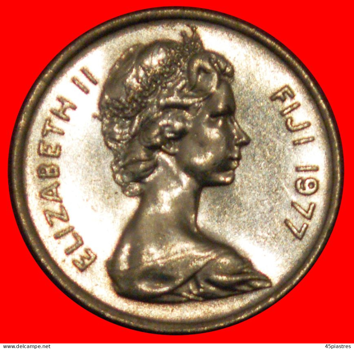 * AUSTRALIA (1969-1984): FIJI  5 CENTS 1977! DRUM! MINT LUSTRE! ELIZABETH II (1953-2022)  · LOW START · NO RESERVE! - Fiji