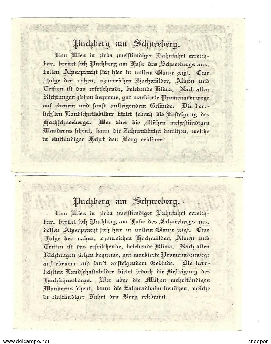 **notgeld   Austria Puchberg  Am Schneeberg  20+50 Heller  786b - Oesterreich