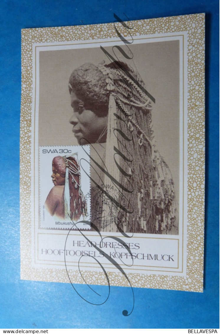 Head Dresses Haartooi  Coiffure Tribes Tribal Mbukushu-Buschmann Kwazluudhi Kwambi 1984 /  4 X Cpsm Kopfschmuck - Moda