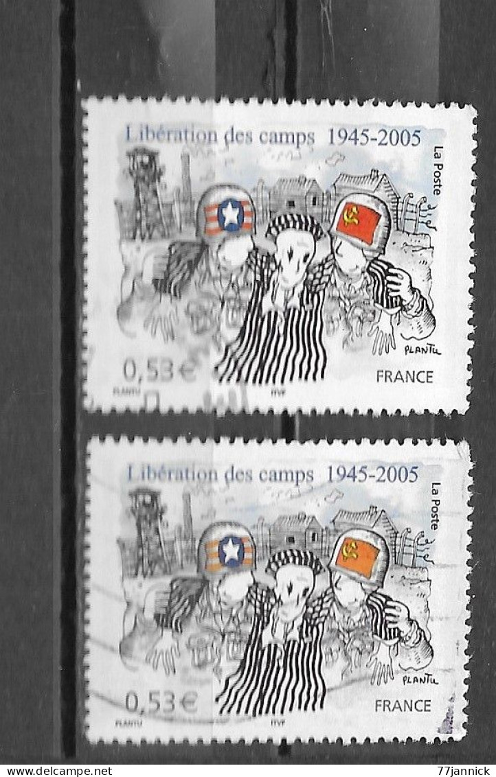 VARIETEE DE COULEUR N° 3781 ( Casque Rouge / Casque Orange)  OBLITERE - Used Stamps