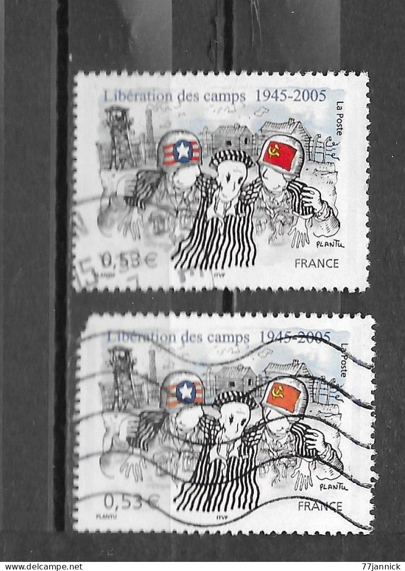 VARIETEE DE COULEUR N° 3781 ( Casque Rouge / Casque Orange)  OBLITERE - Used Stamps