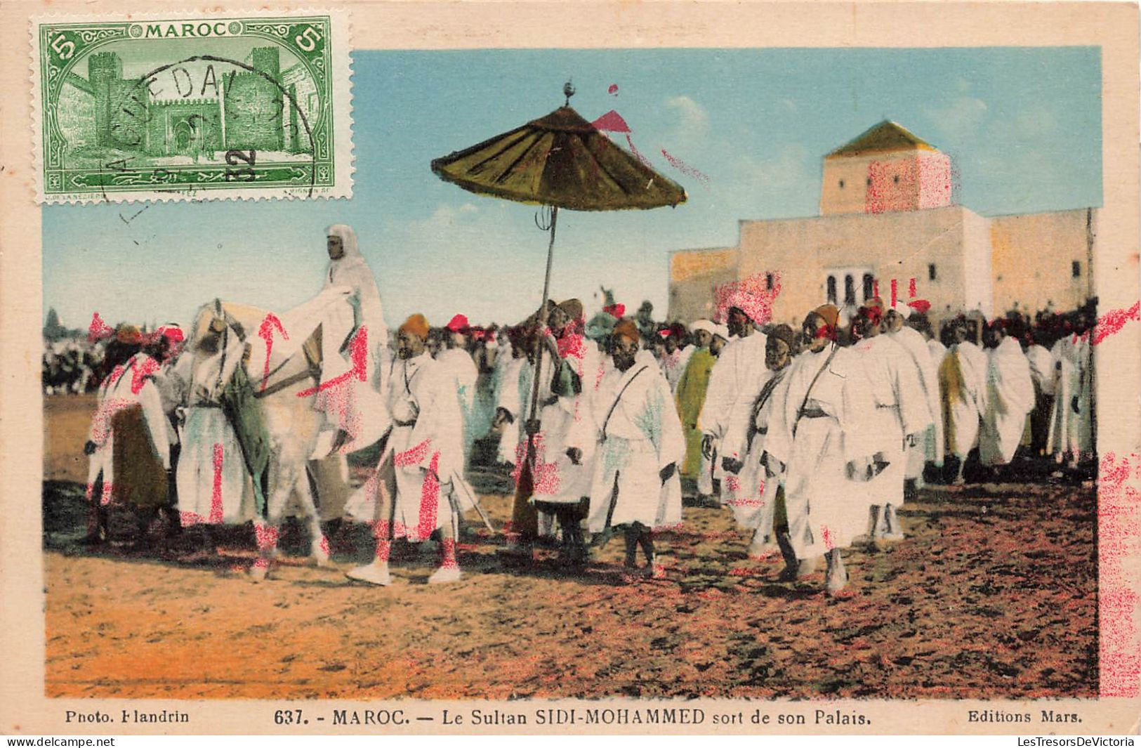 MAROC - Le Sultan Sidi Mouhamed Sort De Son Palais - Colorisé - Animé - Carte Postale Ancienne - Autres & Non Classés