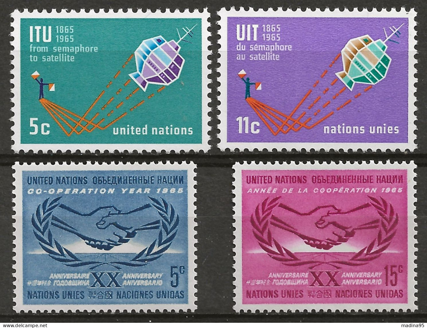 NATIONS-UNIES - NEW-YORK: **, N° YT 137 à 140, TB - Neufs