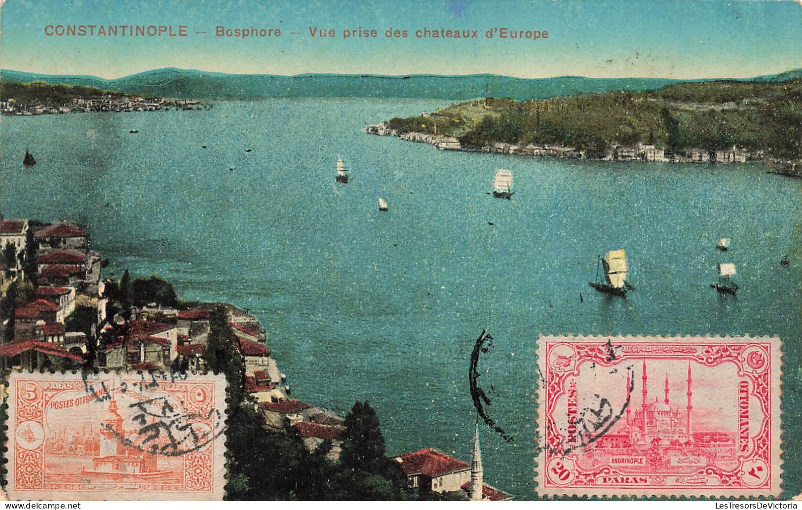 TURQUIE - Constantinople - Bosphore - Vue Prise Des Châteaux D'Europe - Colorisé - Carte Postale Ancienne - Türkei