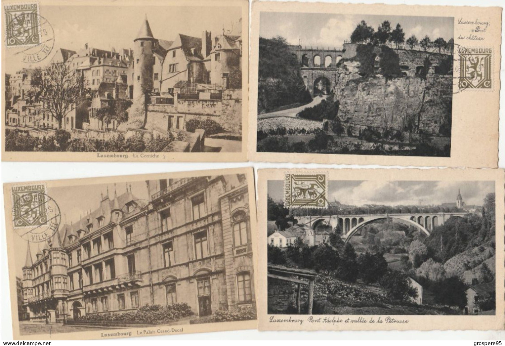 LUXEMBOURG PONT DU CHATEAU + PONT ADOLPHE + LA CORNICHE + LE PALAIS GRAND DUCAL 1934 - Colmar – Berg