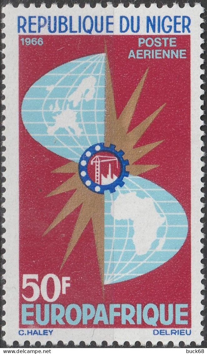 NIGER Poste Aérienne  62 ** MNH Europafrique 1966 - Niger (1960-...)