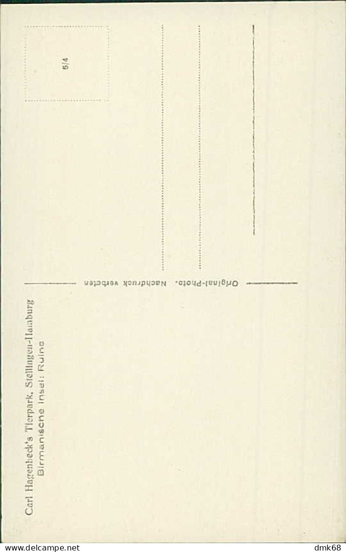 HAMBURG / STELLINGEN - CARL HAGENBECK'S TIERPARK - BIRMANISCHE INSEL - RUINE -  1930s (16979) - Stellingen