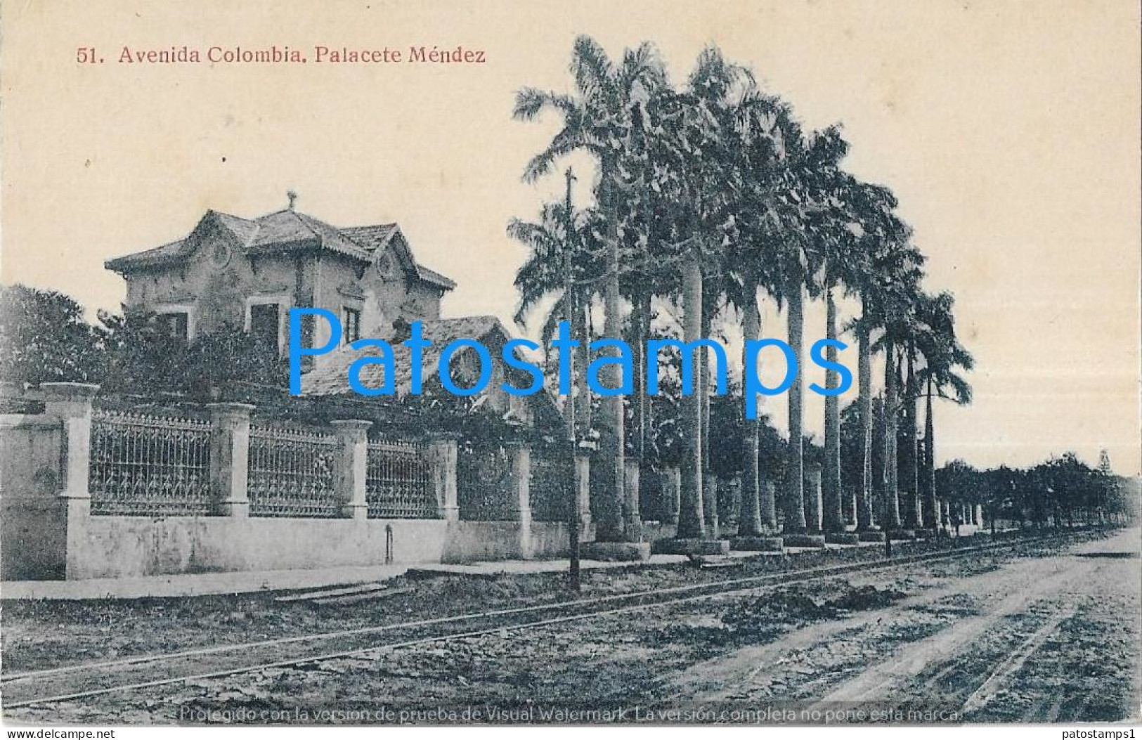 217397 PARAGUAY PALACETE MENDEZ AVENIDA COLOMBIA POSTAL POSTCARD - Paraguay