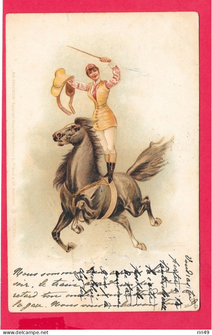 Cpa,Cheval, Chevaux, Cirque , Ass Dem Circus, Aquarelle, München Voir Scanne Voyagée 1902 - Paarden