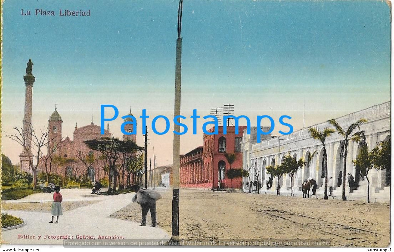 217411 PARAGUAY HELP LA PLAZA LIBERTAD POSTAL POSTCARD - Paraguay