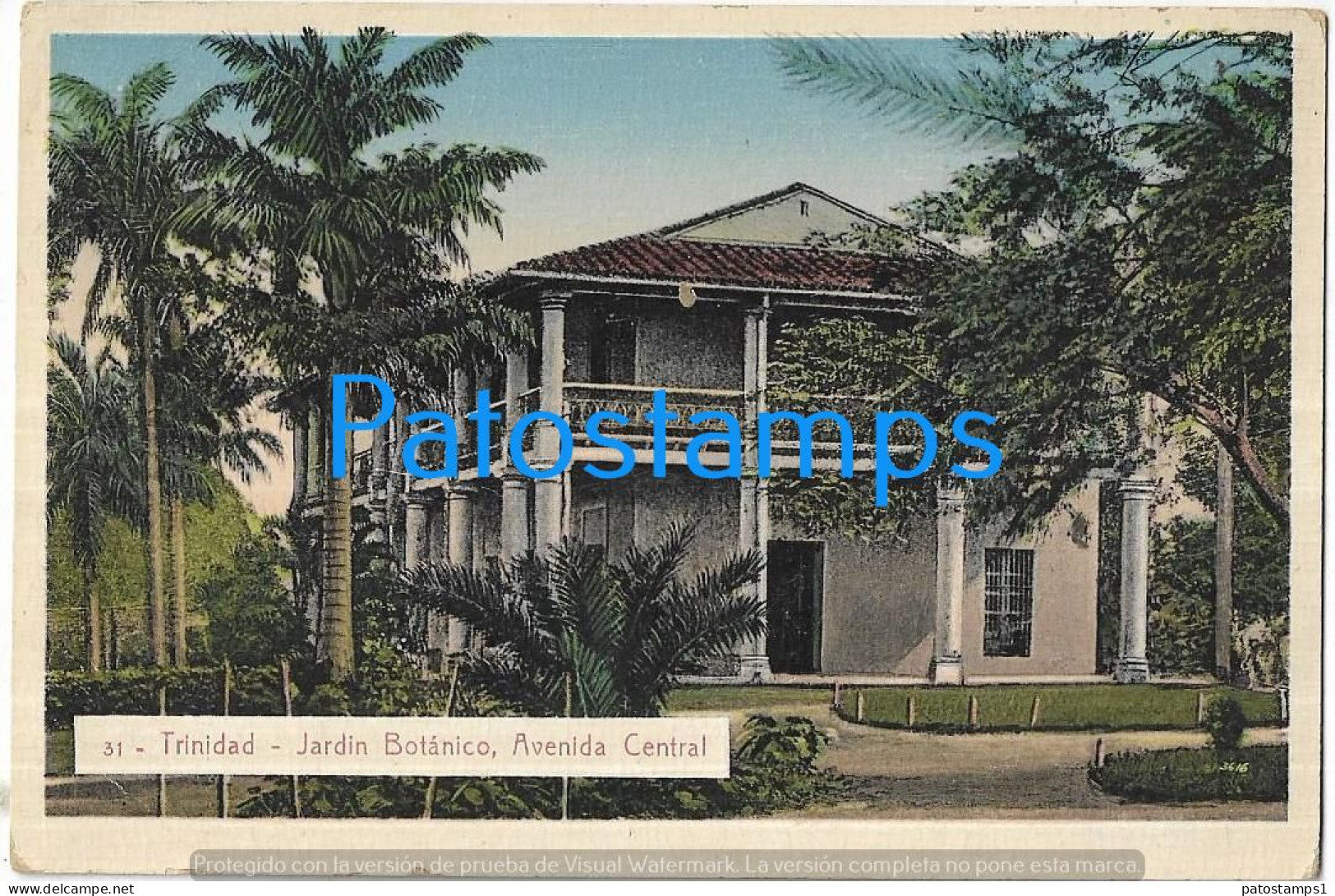 217427 PARAGUAY TRINIDAD JARDIN BOTANICO AVENIDA CENTRAL POSTAL POSTCARD - Paraguay