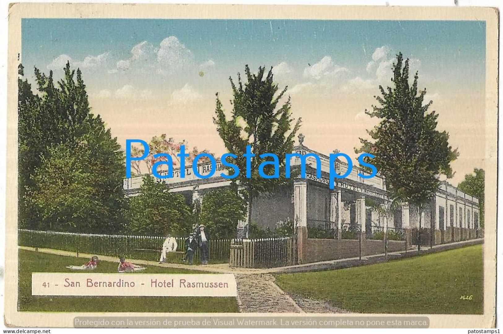 217435 PARAGUAY SAN BERNARDINO HOTEL RASMUSSEN POSTAL POSTCARD - Paraguay