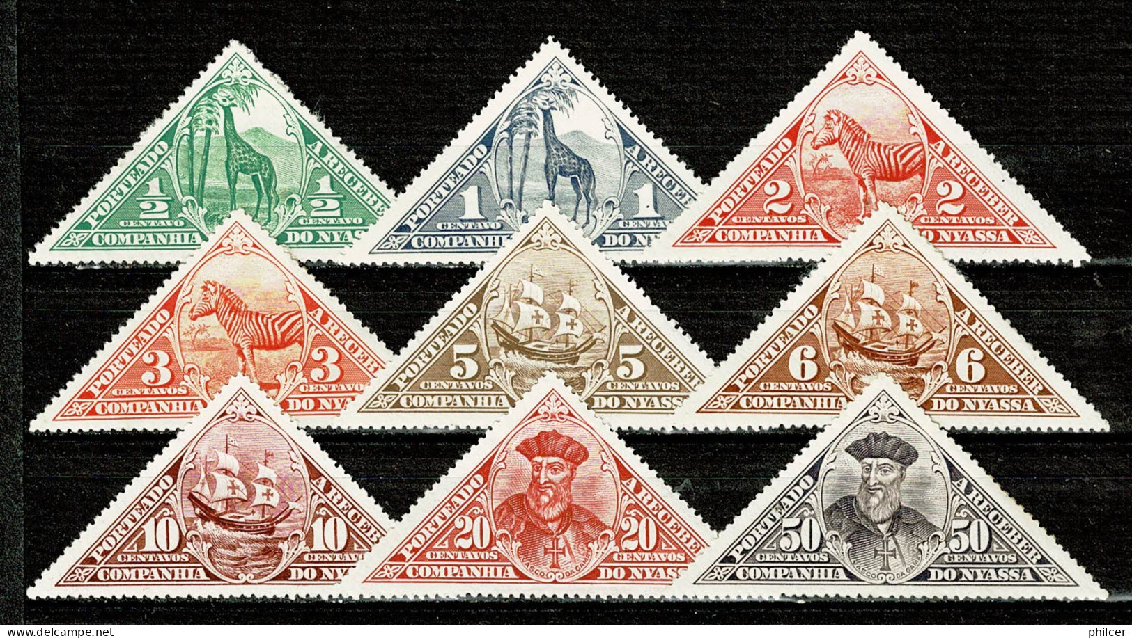 Nyassa, 1924, # 1/9, Porteado, MH - Nyasaland