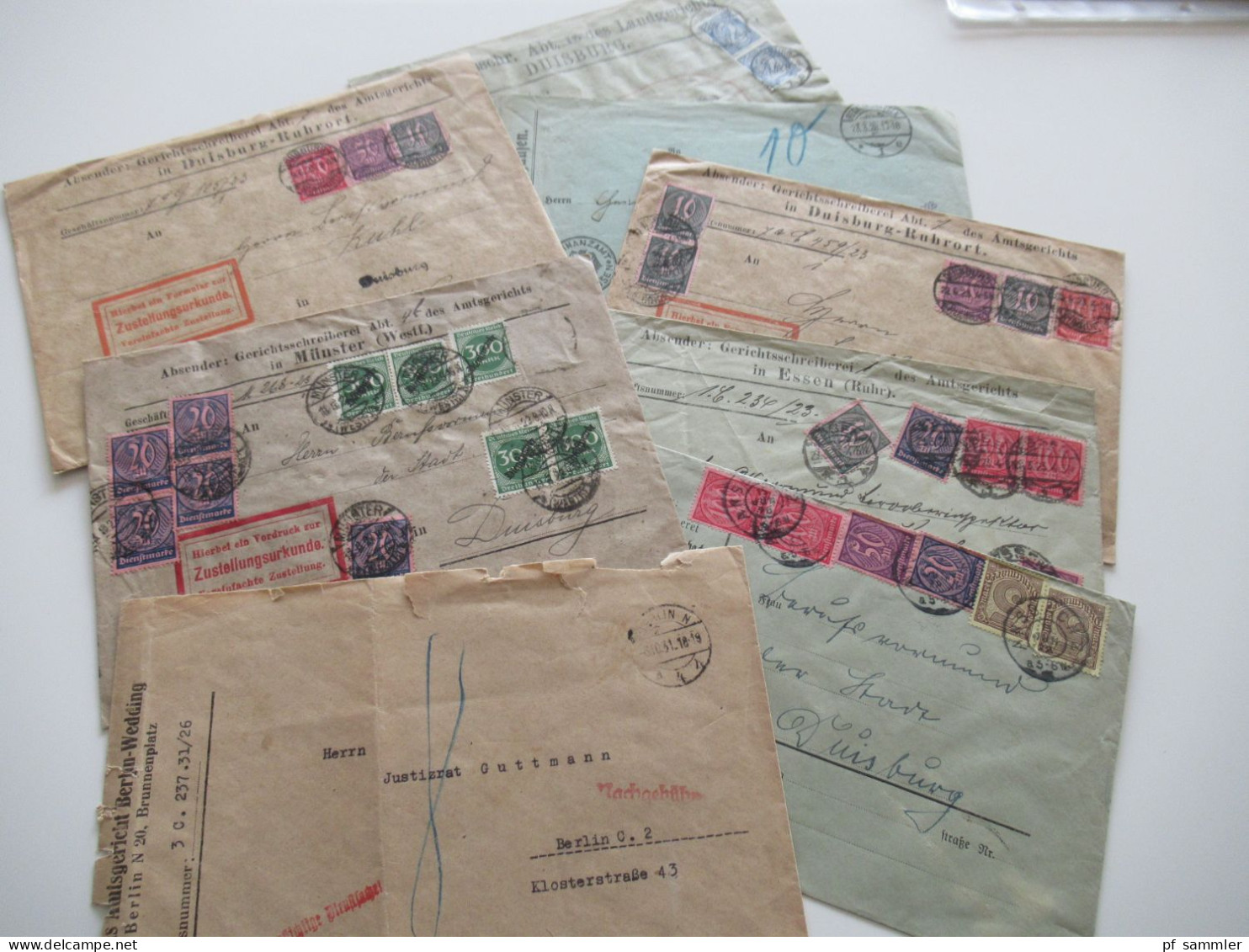 DR 1920er Jahre - 1931 Dienstbriefe / Teils Hohe Frankaturen / Kleiner Posten Mit 9 Belegen / Ruhrgebiet Usw. - Officials