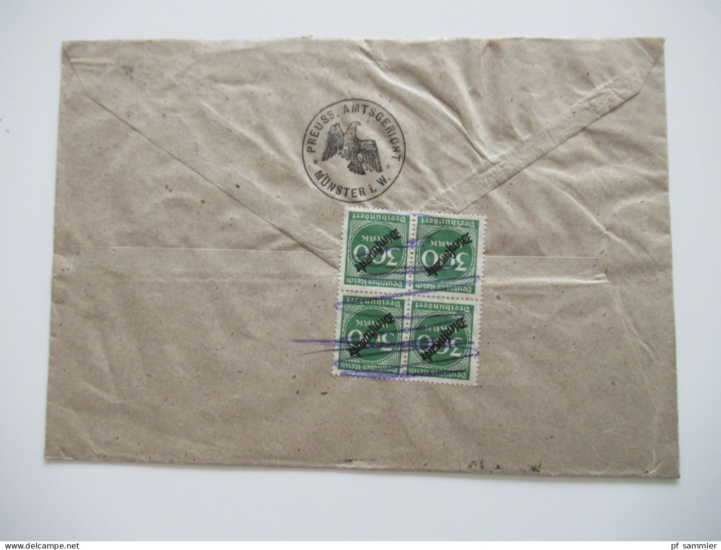 DR 1920er Jahre - 1931 Dienstbriefe / teils hohe Frankaturen / kleiner Posten mit 9 Belegen / Ruhrgebiet usw.