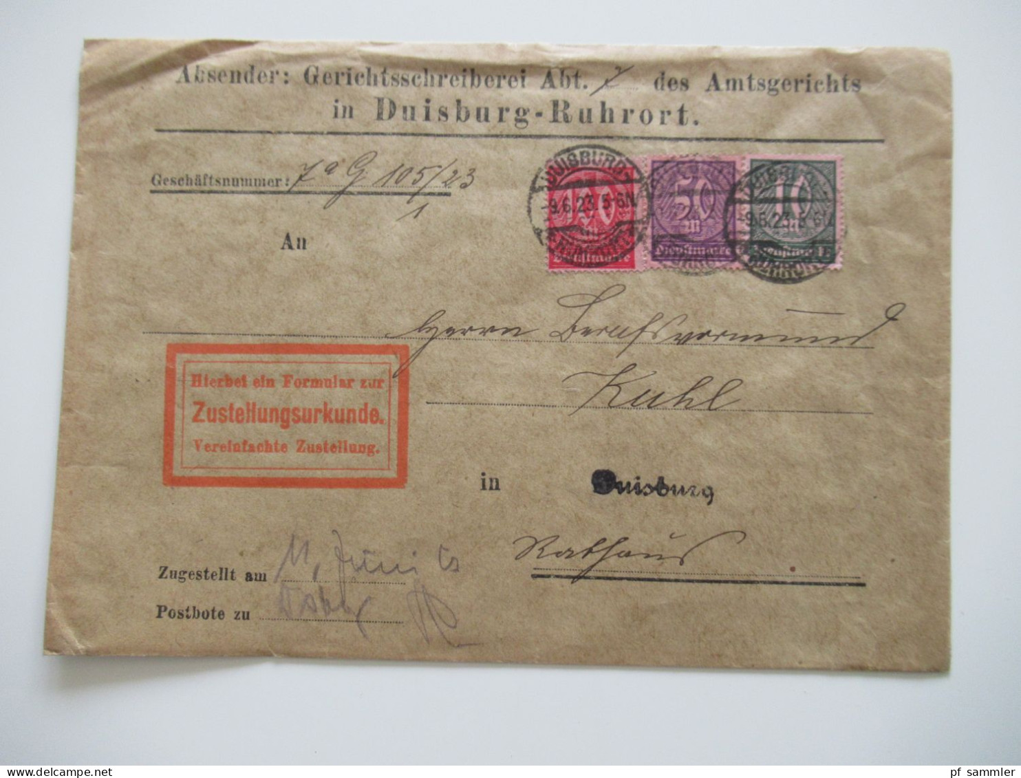 DR 1920er Jahre - 1931 Dienstbriefe / teils hohe Frankaturen / kleiner Posten mit 9 Belegen / Ruhrgebiet usw.