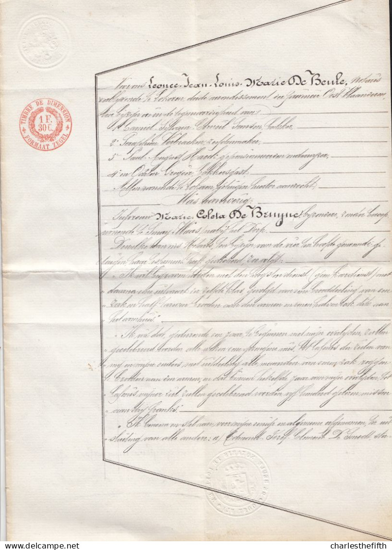 1907 AKTE TESTAMENT MARIE COLETTA DE BRUYNE Te SINAY - Verleden Te LOKEREN - Documents Historiques