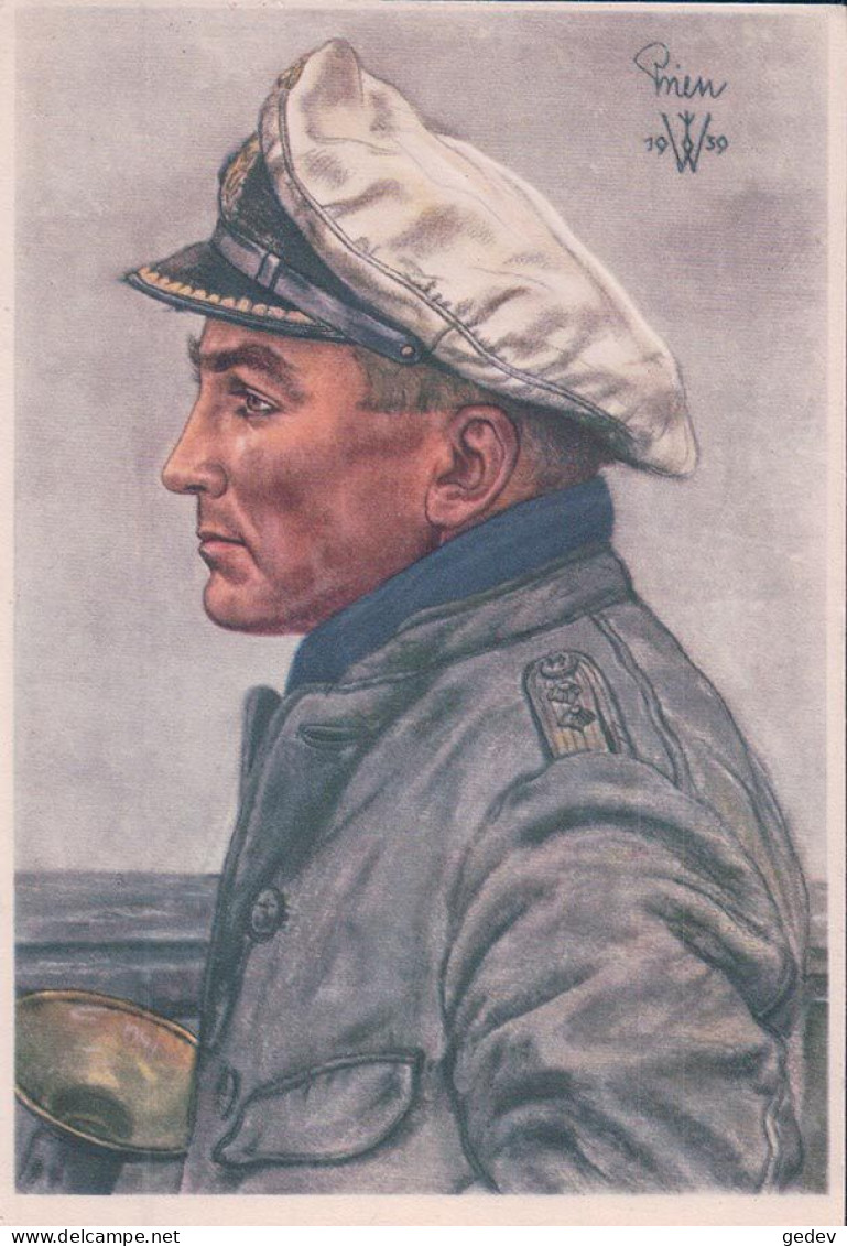 Wolfgang Willrich Illustrateur, Kapitänleutnant Prien, Spende Für Die UDA-Schulsammlung 1940 (20) 10x15 - Willrich