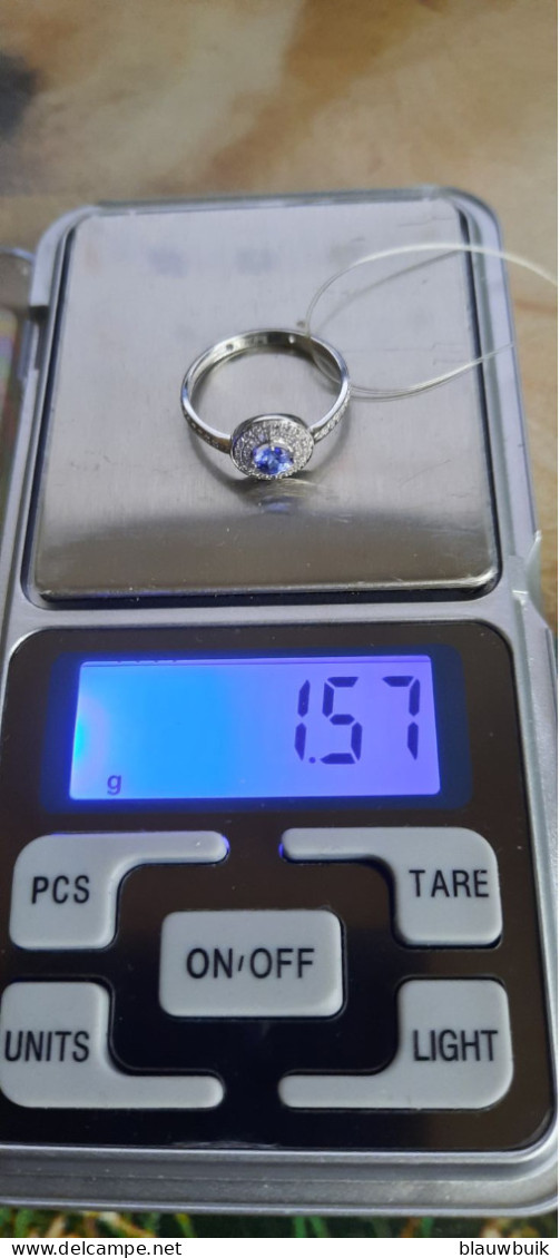14K .585 witgouden ring Tanzaniet en diamanten