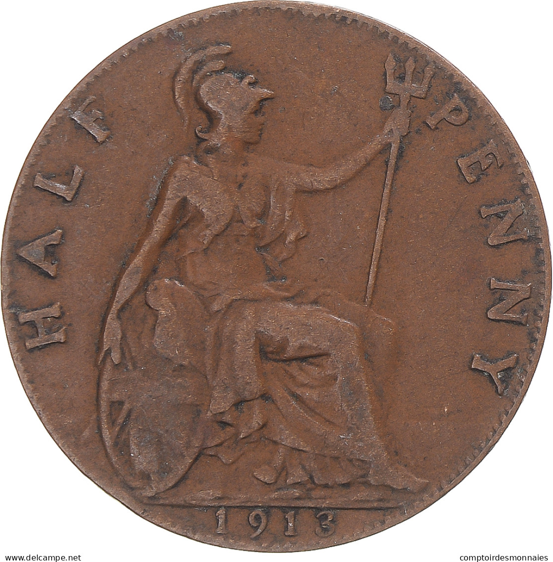 Monnaie, Grande-Bretagne, 1/2 Penny, 1913 - C. 1/2 Penny