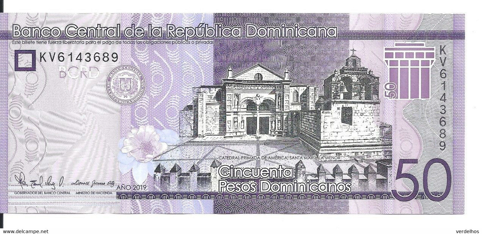 REP. DOMINICAINE 50 PESOS 2019 UNC P 189 E - Dominicaanse Republiek