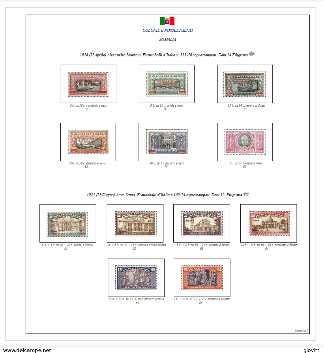 SOMAGLIA, Fogli Autocostruiti. - Kisten Für Briefmarken