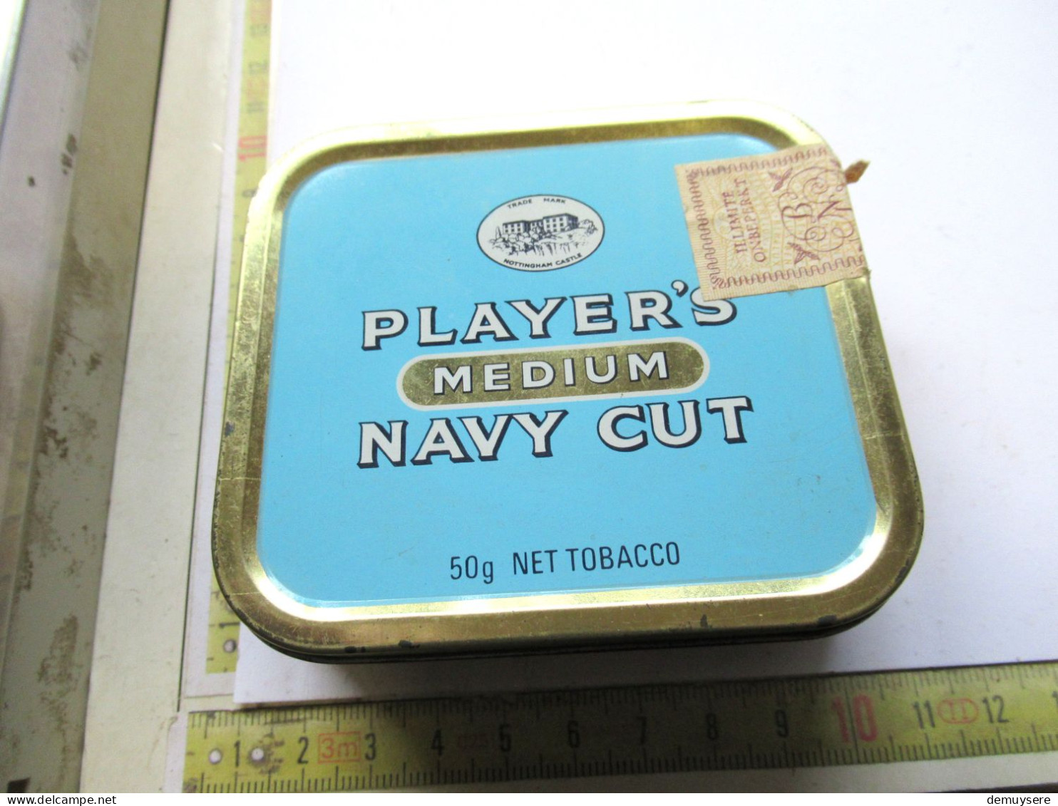 LADE H - METALEN DOOS - BOÎTE EN MÉTAL - PLAYER'S MEDIUM NAVY CUT - MADE IN ENGLAND - Empty Cigarettes Boxes