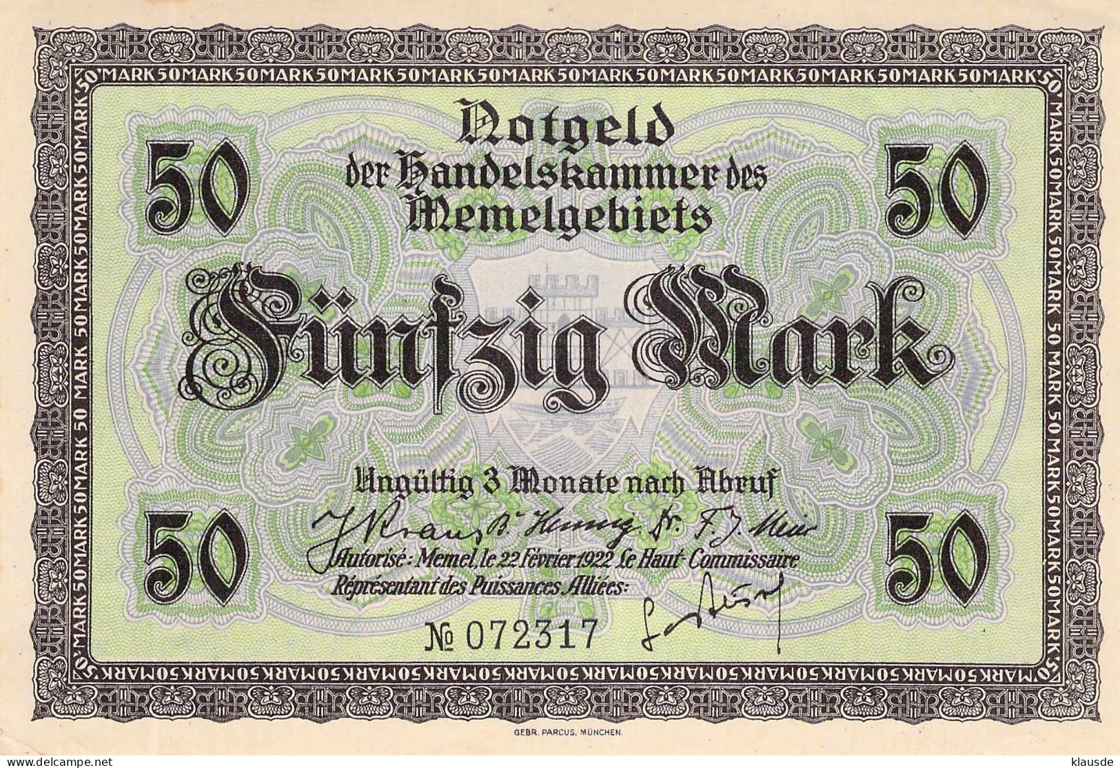 Kompletter Satz Notgeld Memelland fast UNC Pick 641-649