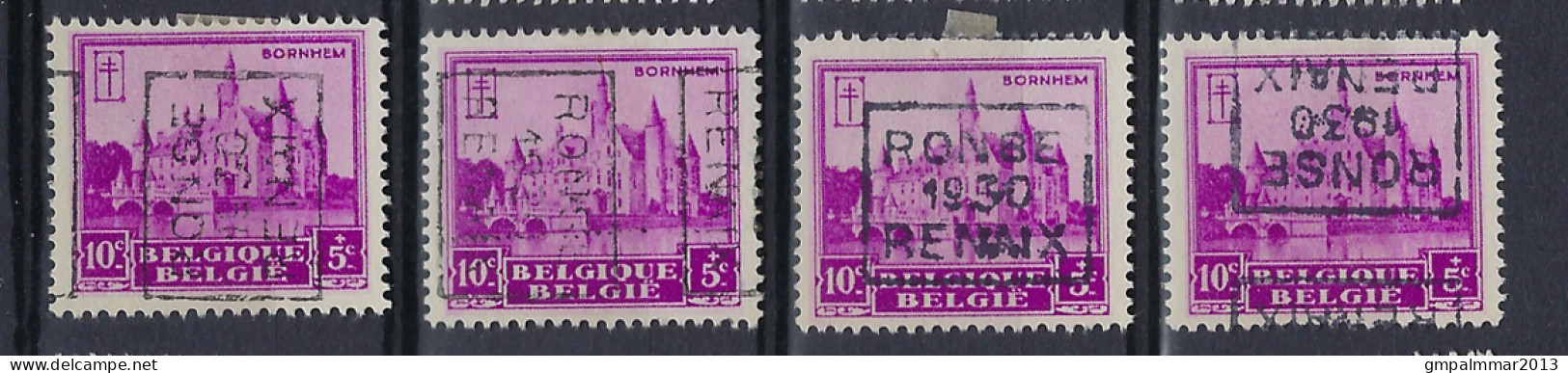 Zegel Nr. 308  Voorafstempeling Nr. 5987 RONSE 30 RENAIX In De 4 Posities , A  B  C  En D ; Staat Zie Scan ! LOT 353 - Roulettes 1930-..