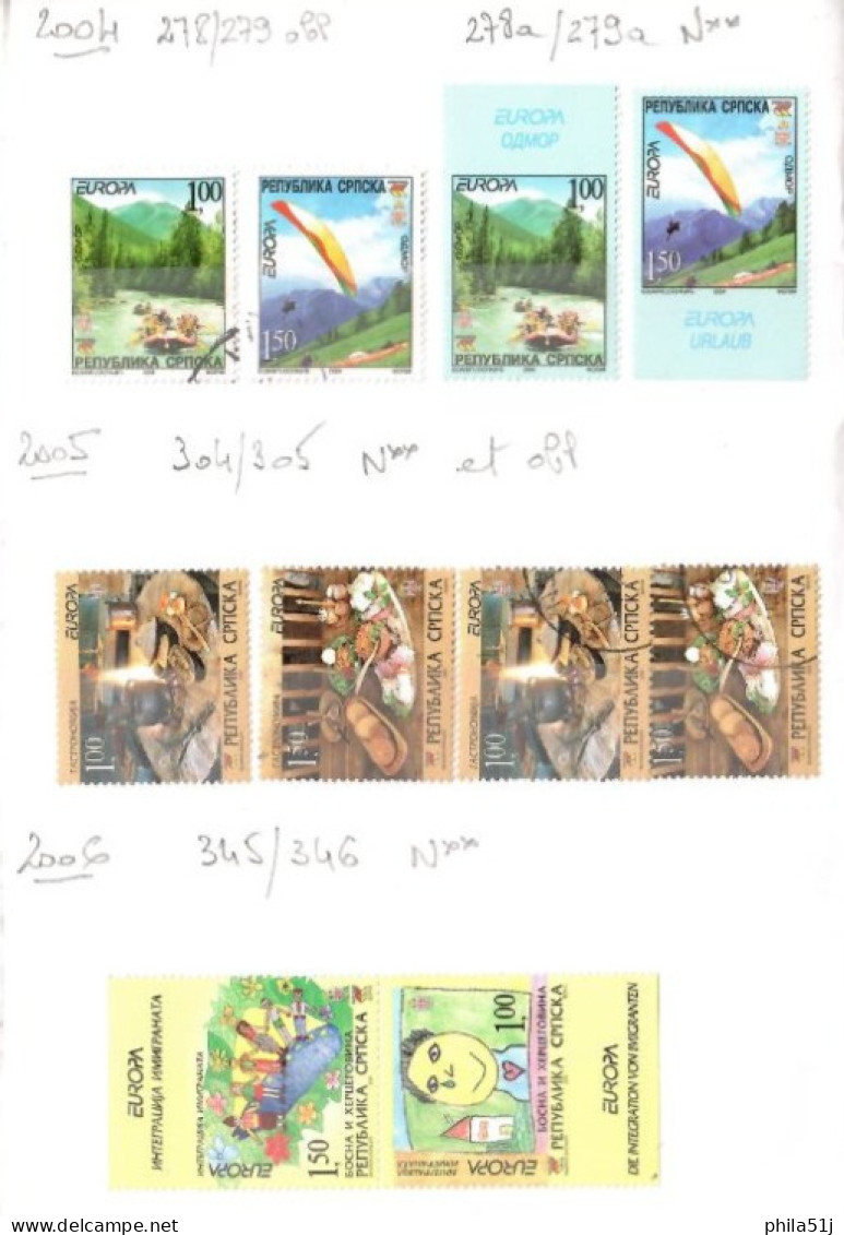 EUROPA   Rép. SERBE De BOSNIE  ---ANNEE 2001 à 2011 ---N** & OBL 1/3 DE COTE - Sammlungen