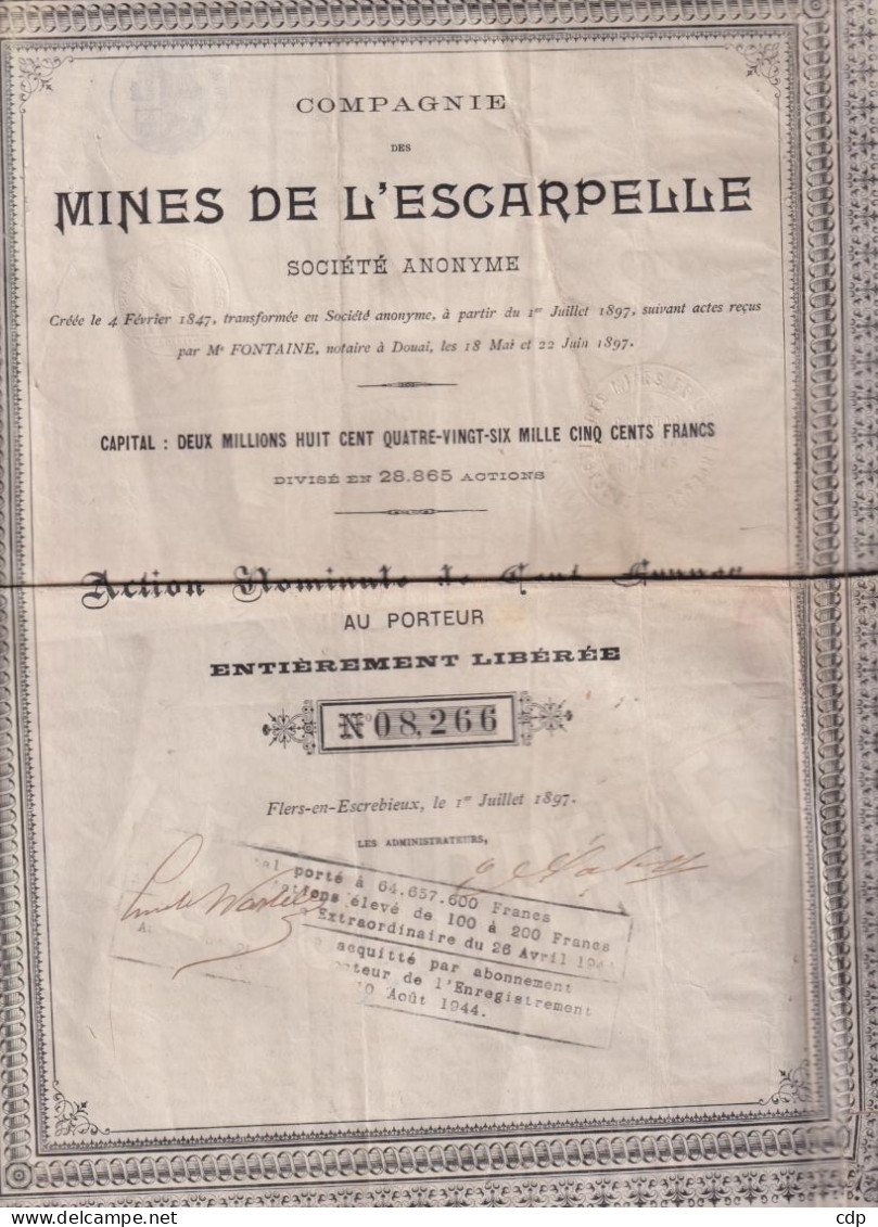 Action Charbonnage : Mines De L'escarpelle - Autres & Non Classés
