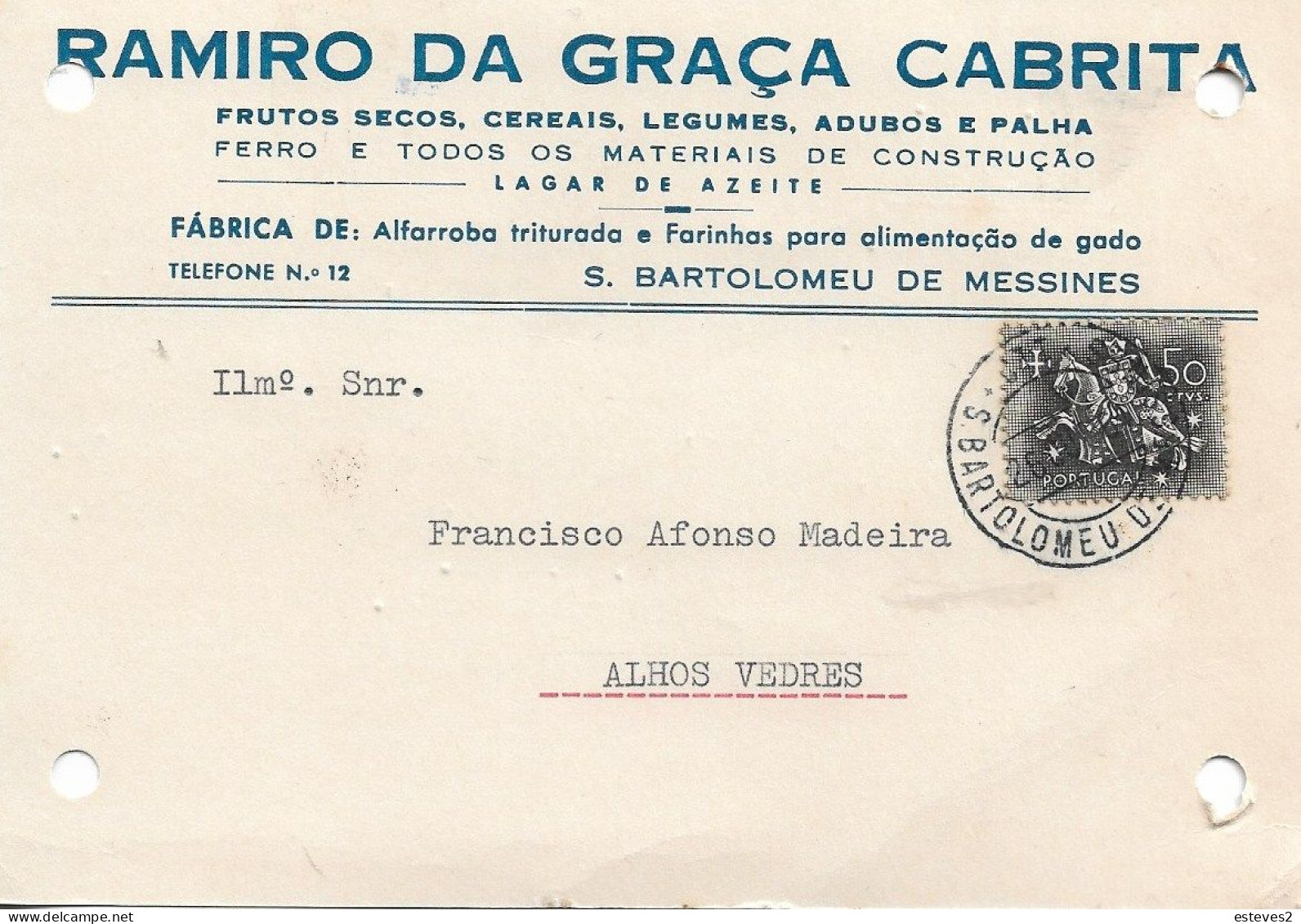 Portugal , 1964 , RAMIRO GRAÇA CABRITA , Agricultural Products  , S. BARTOLOMEU DE MESSINES  , Commercial Postcard - Portogallo