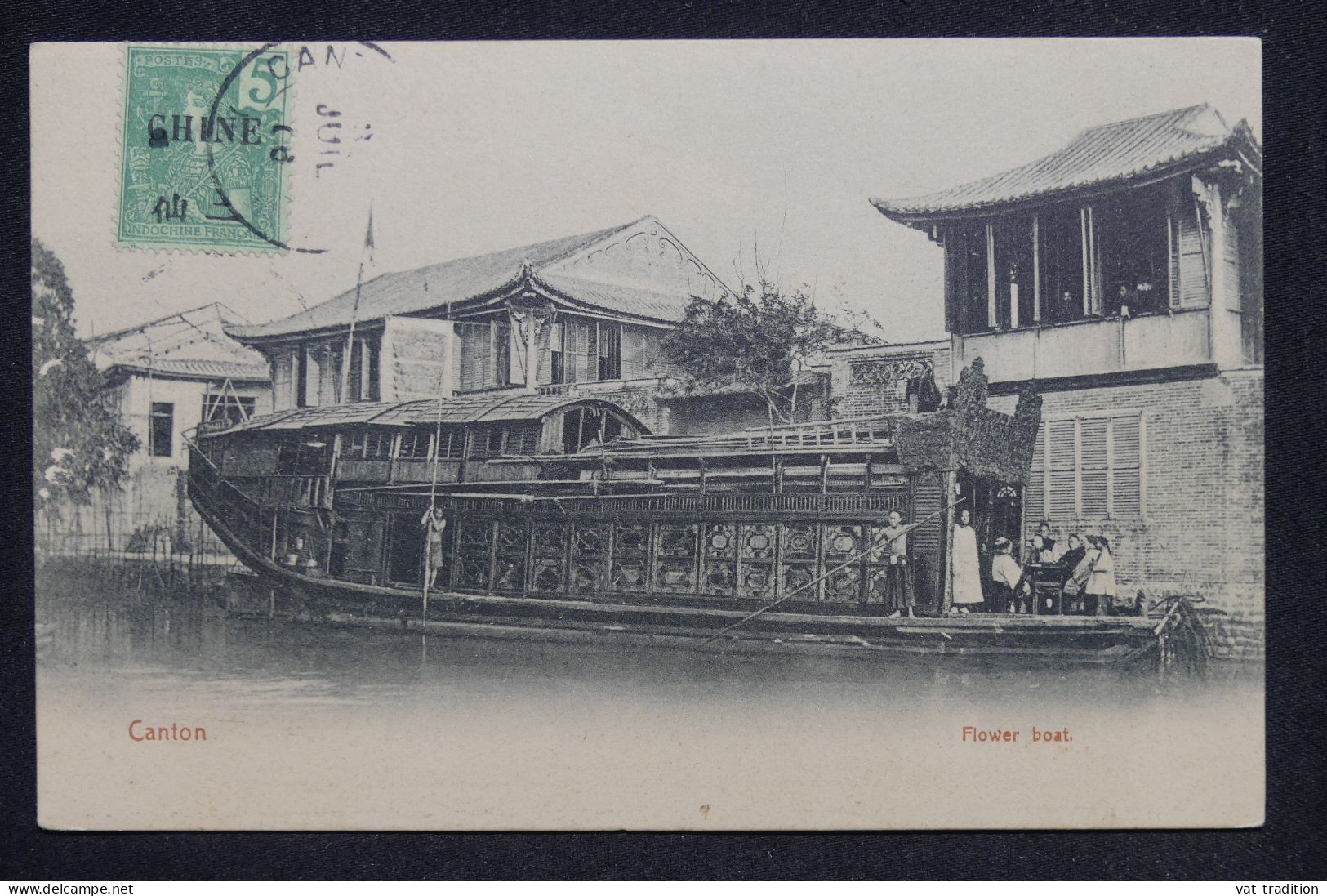 CHINE - Affranchissement Femme Anamite Surchargé Sur Carte Postale De Cantoni Pour Hong Kong En 1906 - L 148094 - Storia Postale