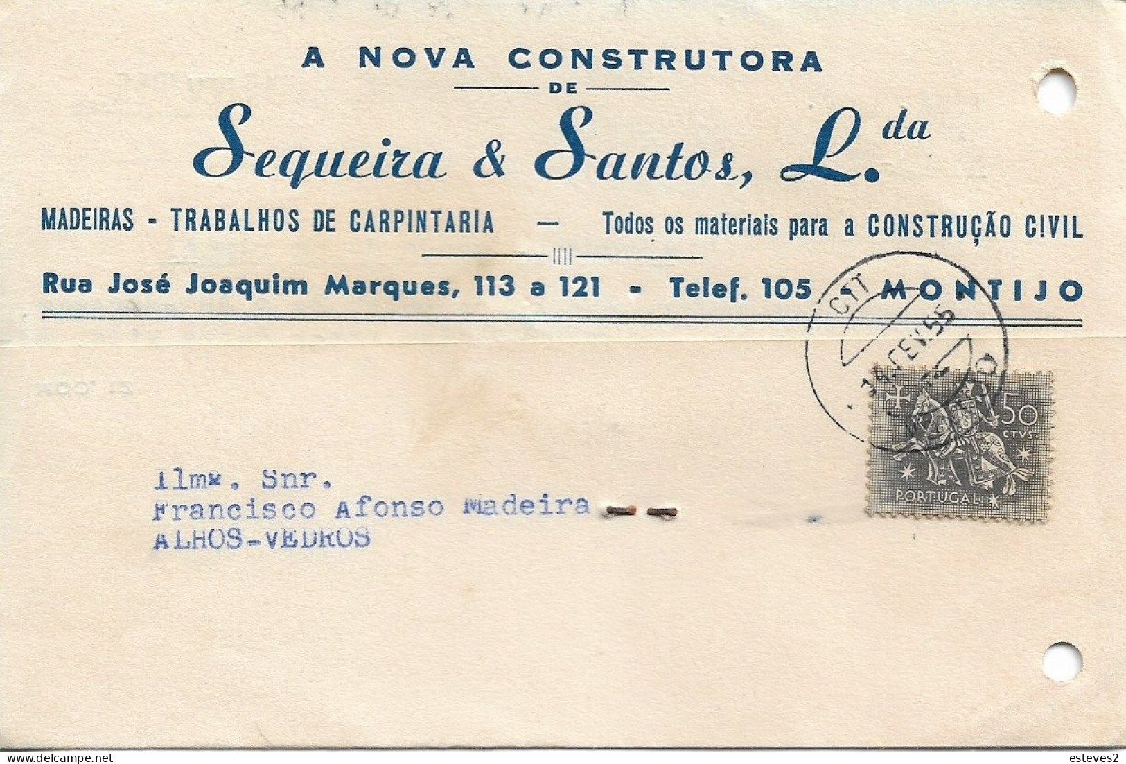 Portugal , 1955 , SEQUEIRA & SANTOS, LDª , Woodwork  , MONTIJO  , Commercial Postcard - Portogallo