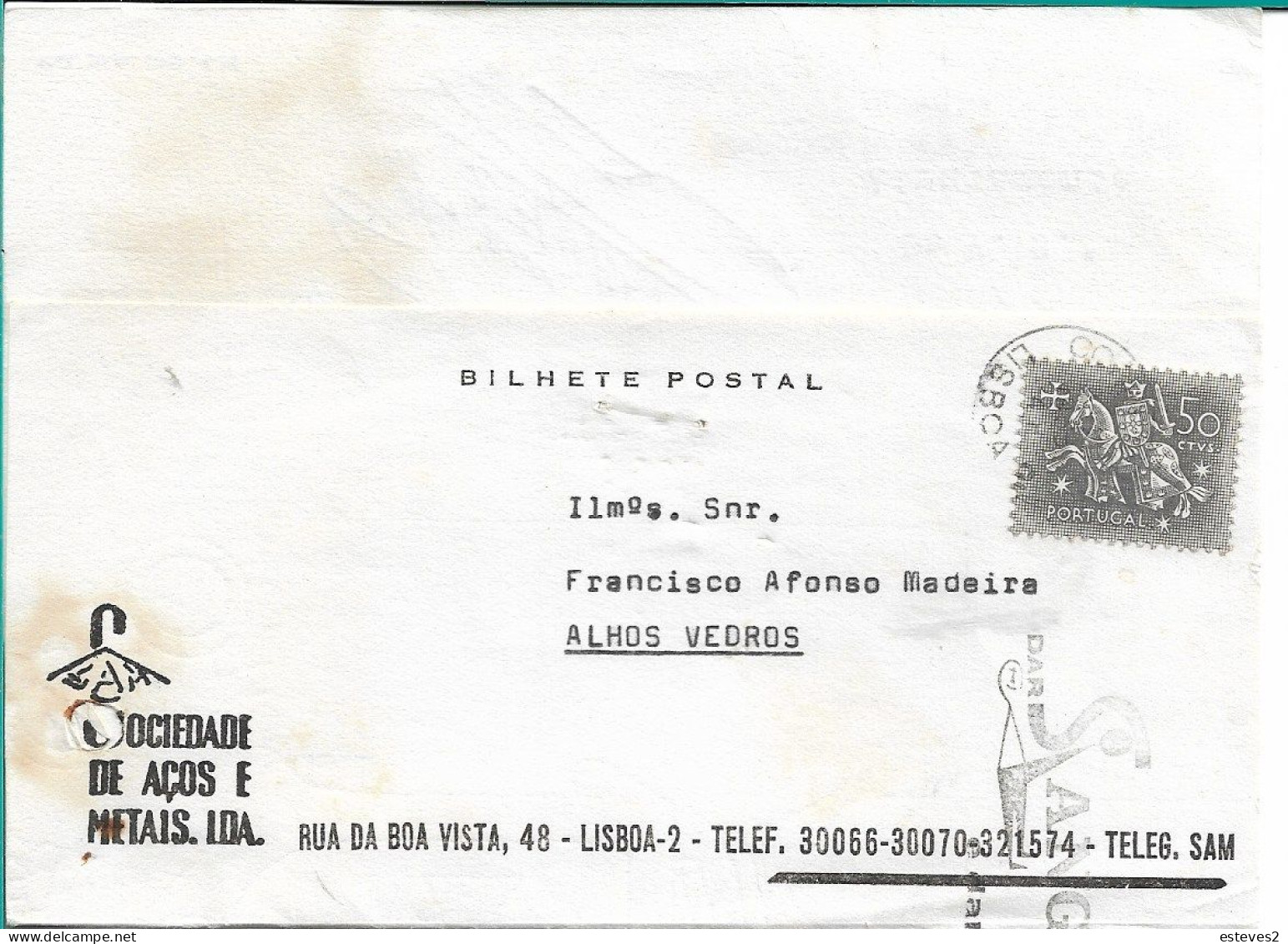 Portugal , 1965 , SOCIEDADE DE AÇOS E METAIS , Steel And Metals  , Lisboa  , Commercial Postcard - Portugal