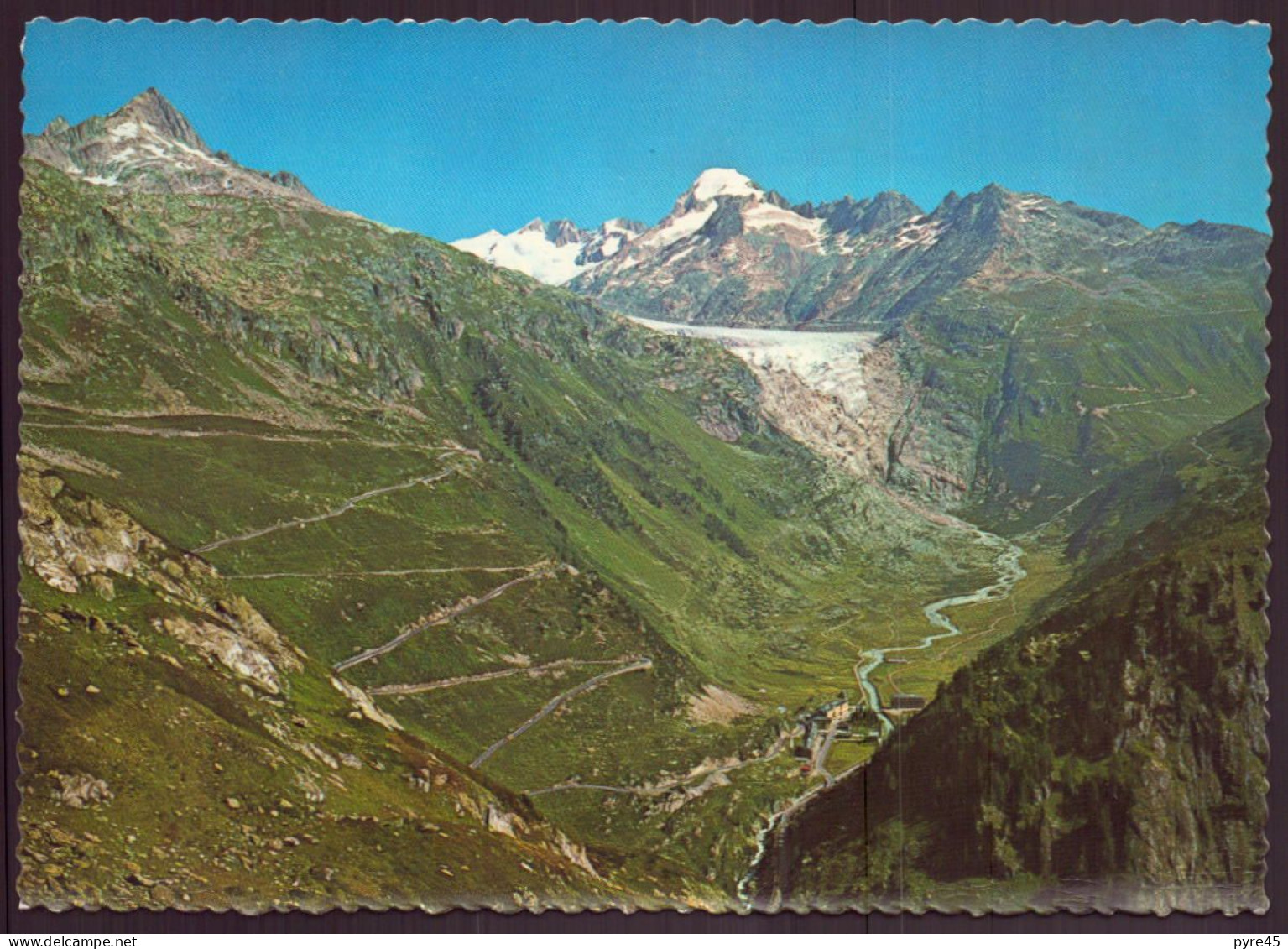 SUISSE RHONEGLETSCHER MIT GALENSTOCK GRIMSELSTRASSE UND GLETSCH - Lens