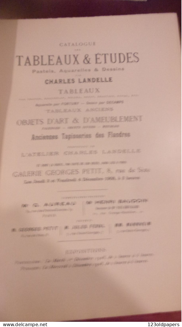 RARE 1908 ATELIER CHARLES LANDELLE LAVAL TABLEAUX ET ETUDES CATALOGUE EXPOSITION GALERIE PETIT - Pays De Loire