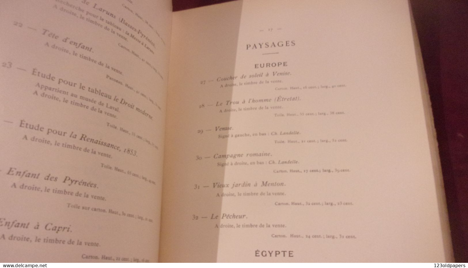 RARE 1908 ATELIER CHARLES LANDELLE LAVAL TABLEAUX ET ETUDES CATALOGUE EXPOSITION GALERIE PETIT