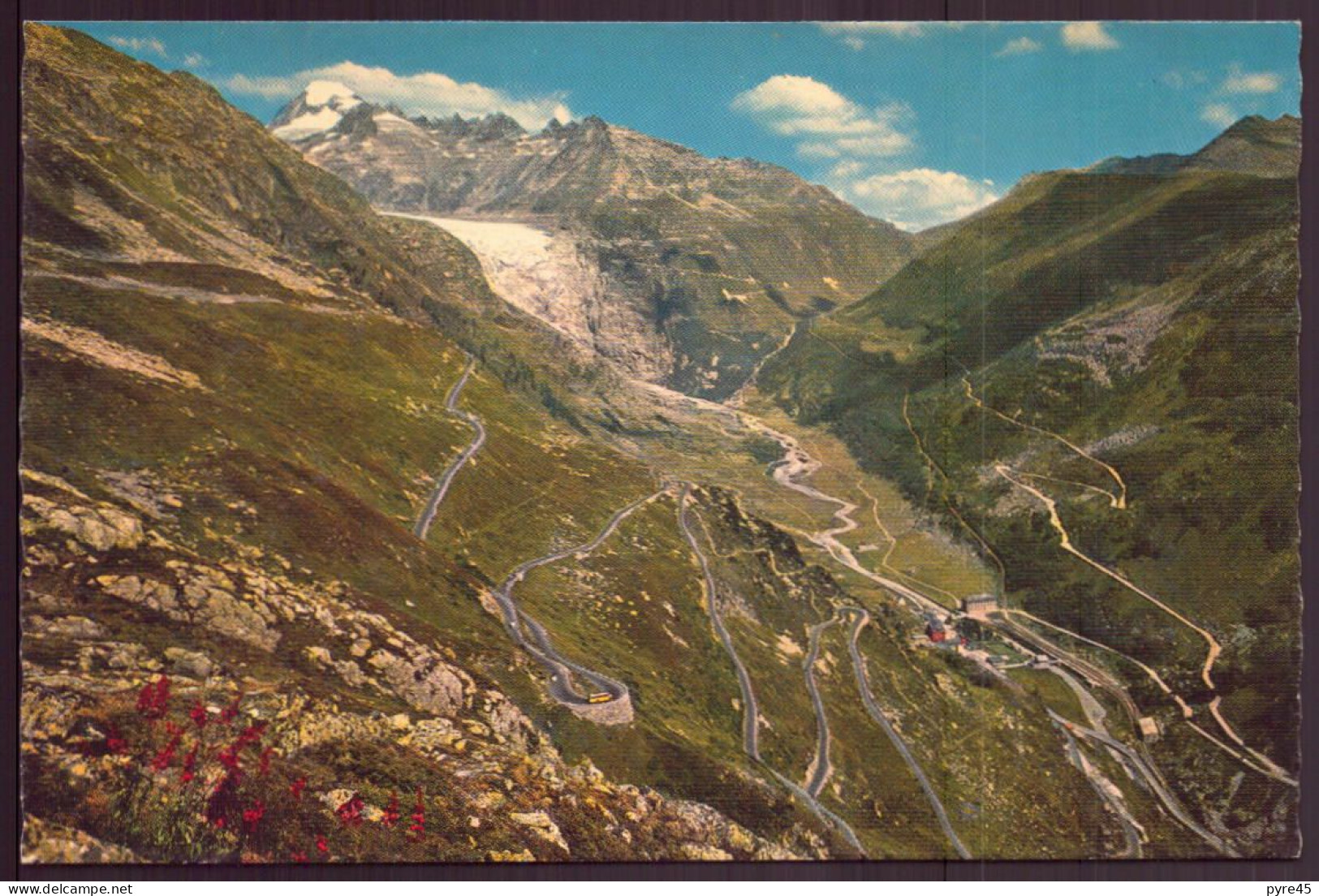 SUISSE FURKASTRASSE GRIMSELSTRASSE MIT RHONEGLETSCHER UND GALENSTOCK - Lens