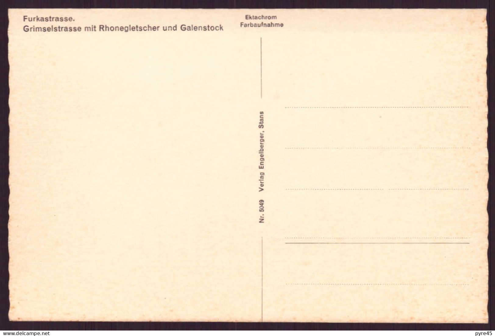 SUISSE FURKASTRASSE GRIMSELSTRASSE MIT RHONEGLETSCHER UND GALENSTOCK - Lens