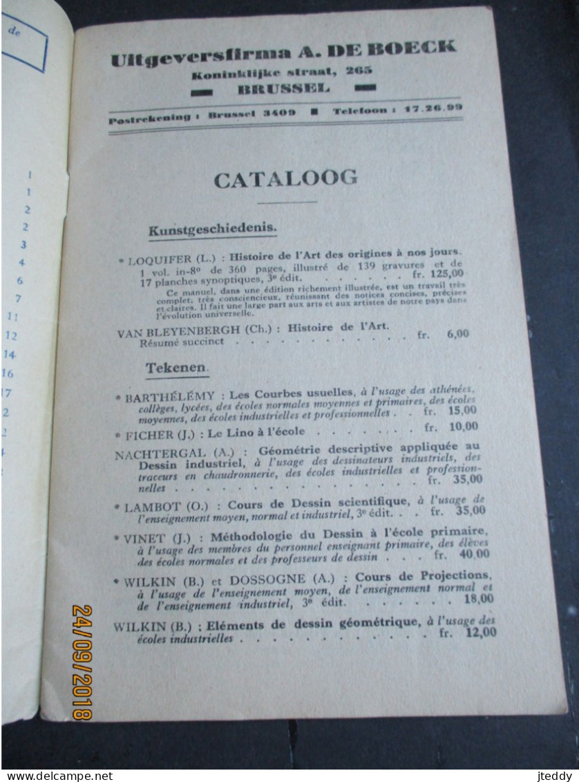 Oude CATALOOG  1948  Uitgeversfirma  A . DE  BOECK  Koninklijke Straat    BRUSSEL - Petits Métiers