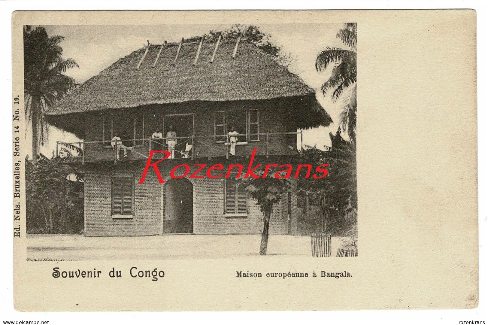 Belgisch Congo Belge CPA RARE Zeldzaam Maison Europeene A Bangala Animee Colonial House - Congo Belge