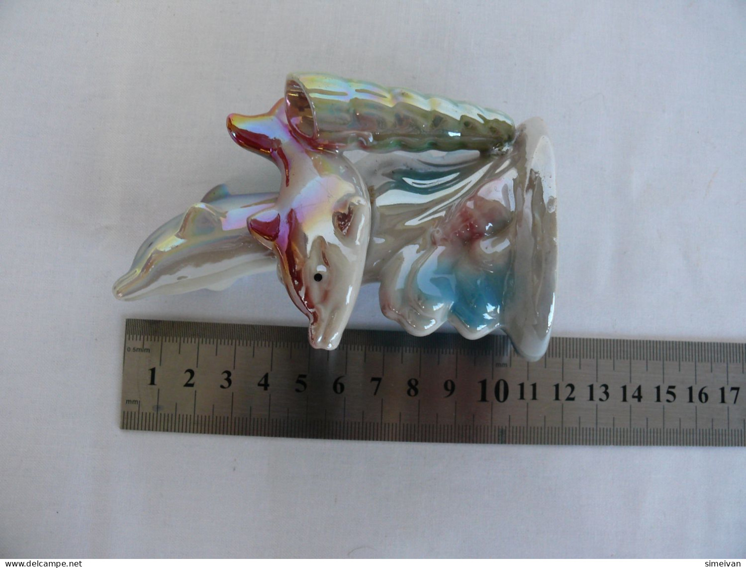 Beautiful Porcelain Figurе Dolphins and Pen Holder #2134