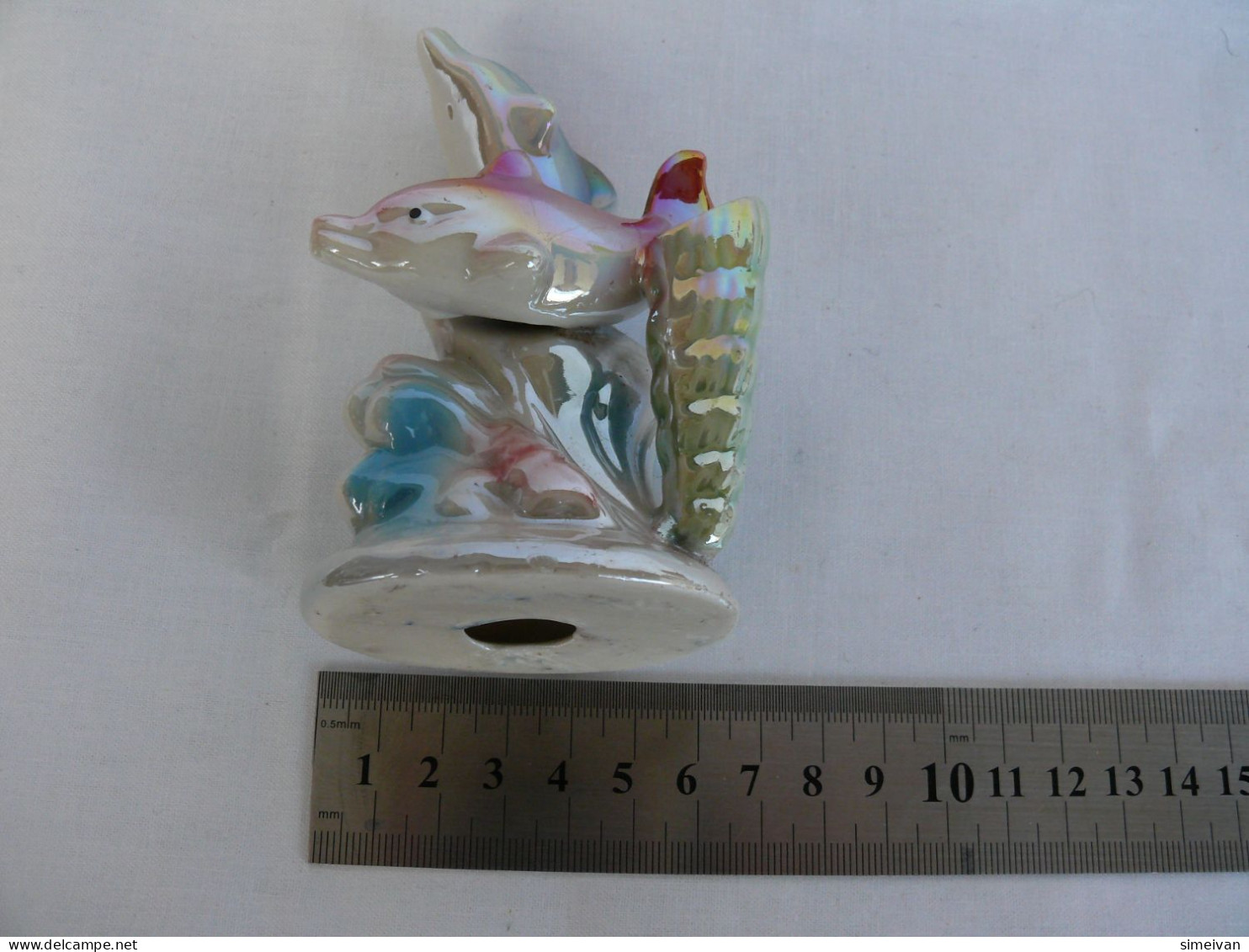 Beautiful Porcelain Figurе Dolphins and Pen Holder #2134